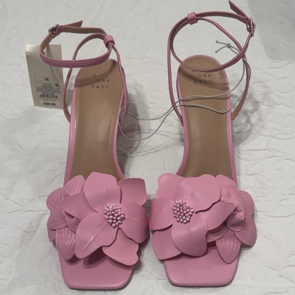 A New Day Pink Floral Heels, brand new with tag